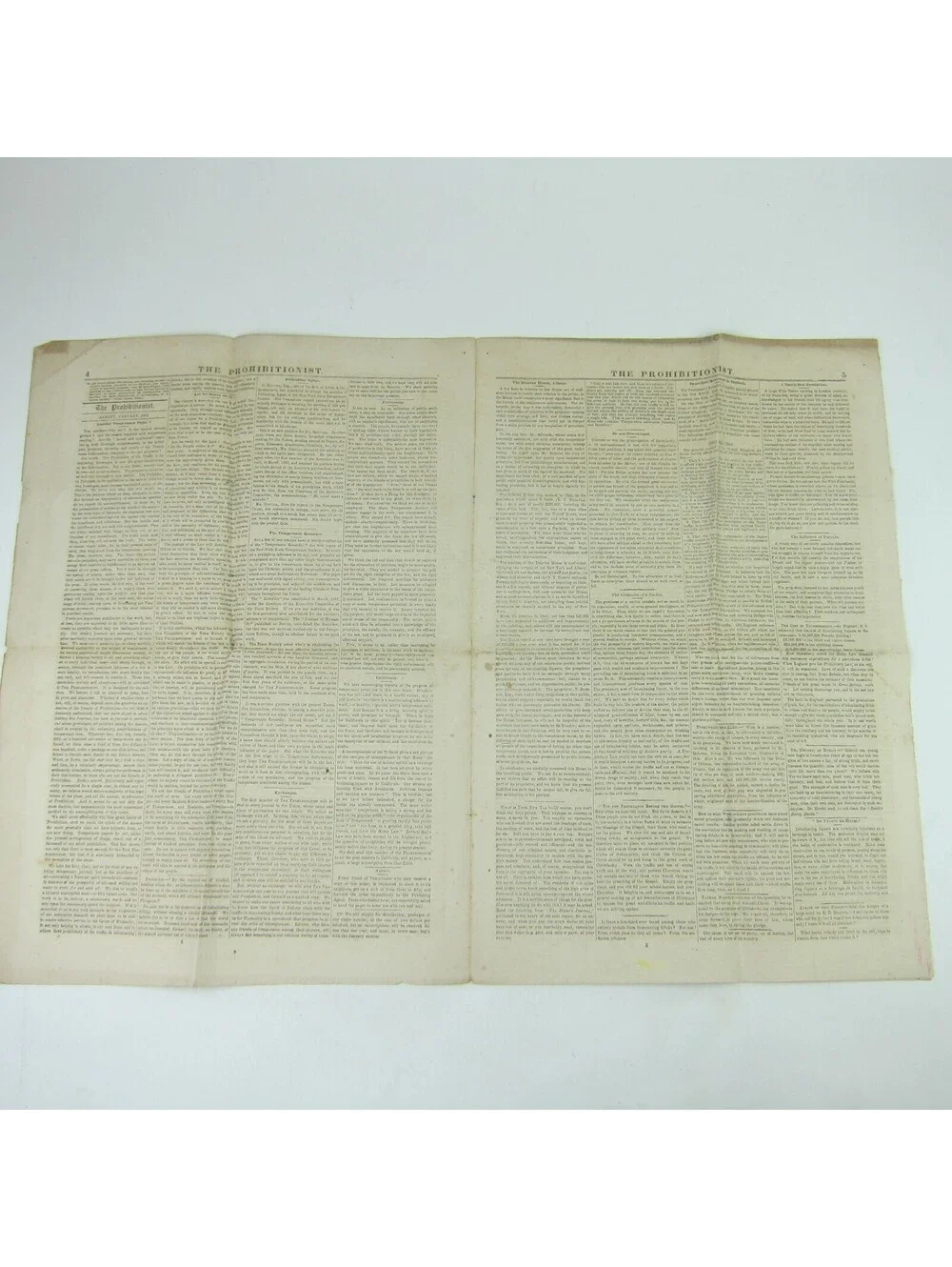 The Prohibitionist Newspaper New York Temperance Society #1 Antique 1854 RARE